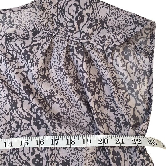 CONVERSE One Star Lightweight Flowy Cap Sleeve Blouse Tunic in Gray Pattern Sz L - Picture 6 of 9